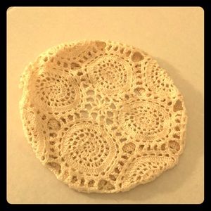 Pretty Cream Lace Beanie